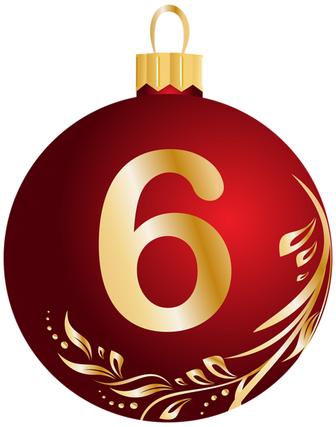 This png image - Christmas Ball Number Six Transparent PNG Clip Art Image, is available for free download