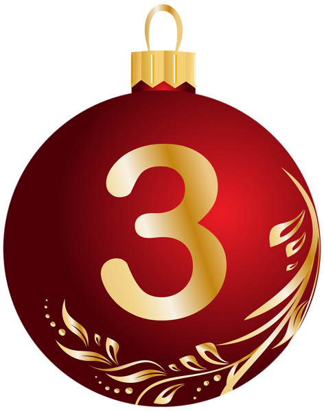 This png image - Christmas Ball Number Three Transparent PNG Clip Art Image, is available for free download