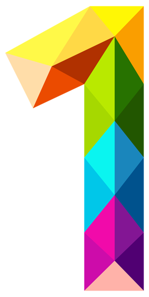 This png image - Colourful Triangles Number One PNG Clipart Image, is available for free download