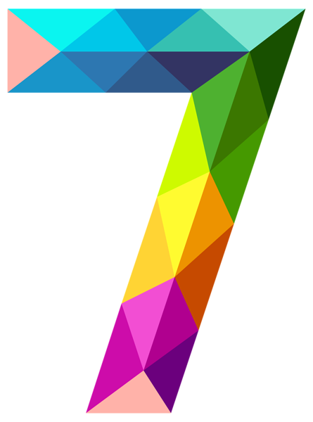 This png image - Colourful Triangles Number Seven PNG Clipart Image, is available for free download