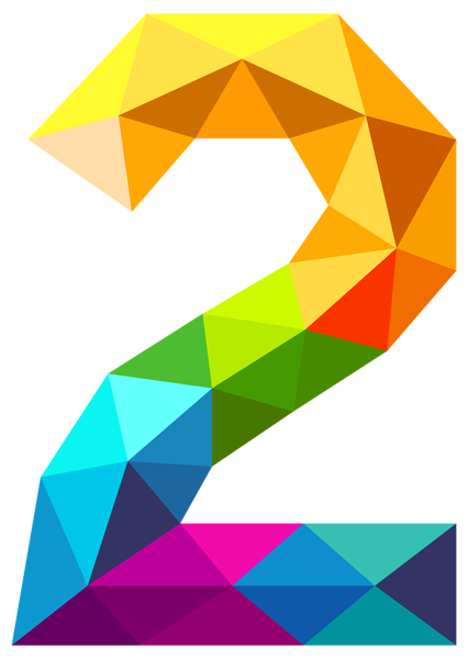This png image - Colourful Triangles Number Two PNG Clipart Image, is available for free download