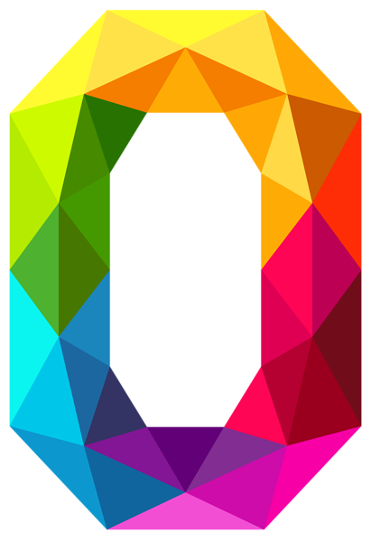 This png image - Colourful Triangles Number Zero PNG Clipart Image, is available for free download