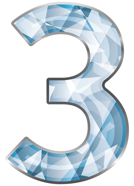 Crystal Number Three Png Clipart Image