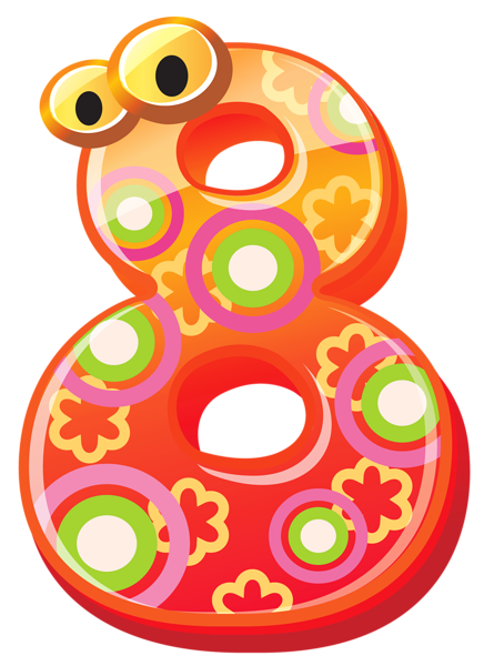 This png image - Cute Number Eight PNG Clipart Image, is available for free download