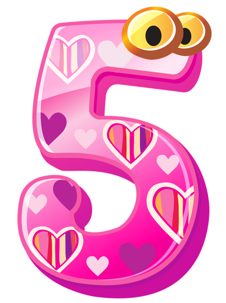 This png image - Cute Number Five PNG Clipart Image, is available for free download