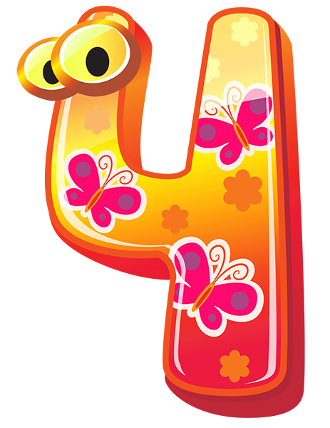 This png image - Cute Number Four PNG Clipart Image, is available for free download