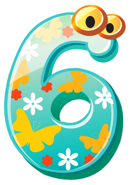 This png image - Cute Number Six PNG Clipart Image, is available for free download