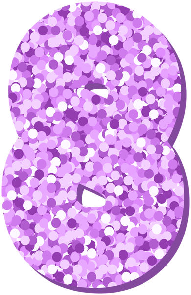 This png image - Eight 8 Number Violet Glitter PNG Clipart, is available for free download