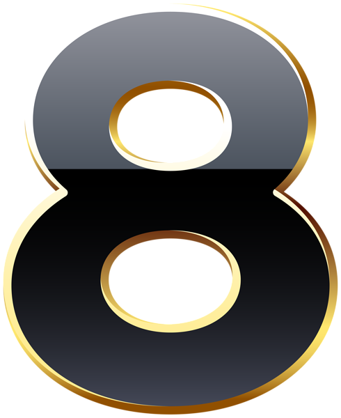 This png image - Eight Black Number Transparent Image, is available for free download