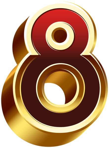 Eight Gold  Red Number  PNG Clip Art Gallery Yopriceville 