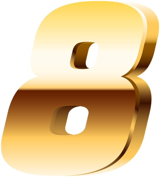 This png image - Eight Golden Number PNG Clipart, is available for free download
