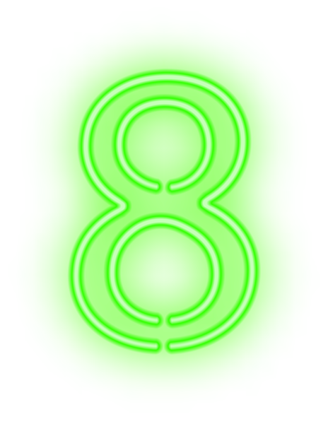This png image - Eight Neon Green PNG Clip Art Image, is available for free download