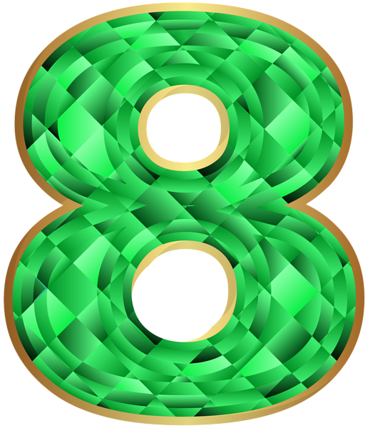 This png image - Emerald Number Eight PNG Clip Art Image, is available for free download