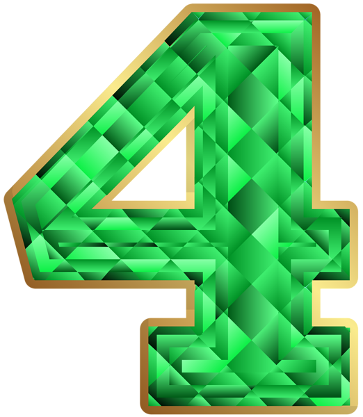 This png image - Emerald Number Four PNG Clip Art Image, is available for free download
