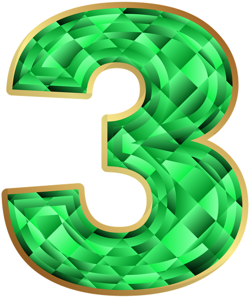 This png image - Emerald Number Three PNG Clip Art Image, is available for free download
