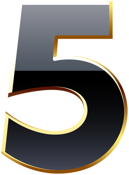 This png image - Five Black Number Transparent Image, is available for free download