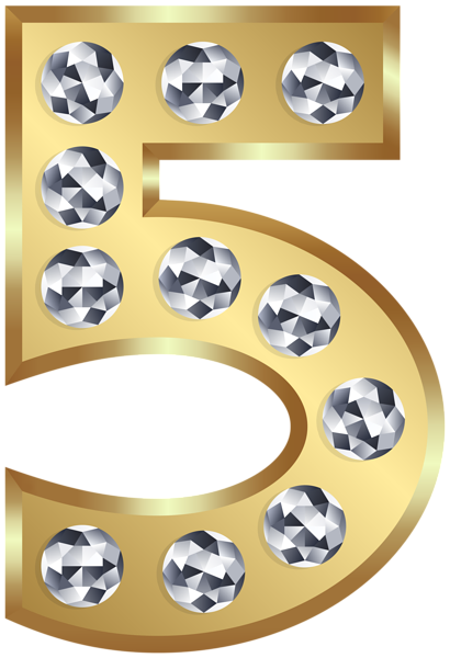 This png image - Five Gold Number PNG Clip Art Image, is available for free download