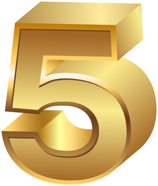 This png image - Five Gold Number Transparent Image, is available for free download