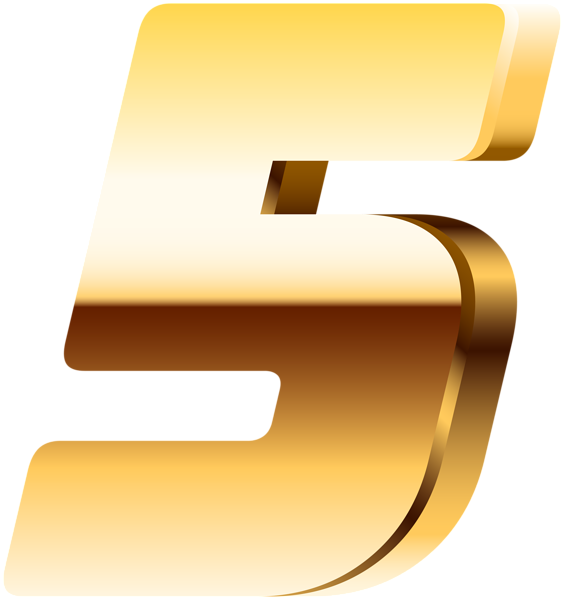 This png image - Five Golden Number PNG Clipart, is available for free download