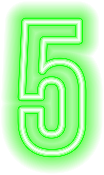 This png image - Five Green Neon PNG Clipart, is available for free download