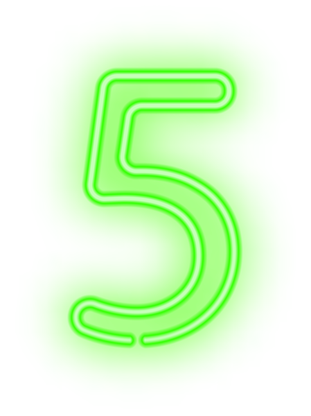 This png image - Five Neon Green PNG Clip Art Image, is available for free download