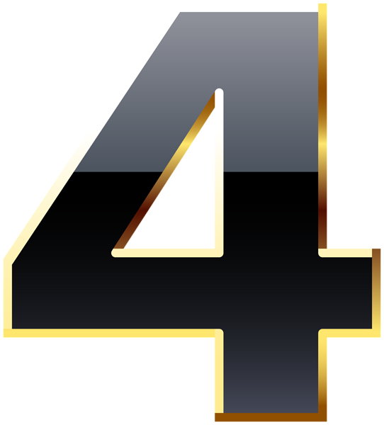 Four Black Number Transparent Image | Gallery Yopriceville - High