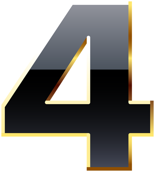 This png image - Four Black Number Transparent Image, is available for free download
