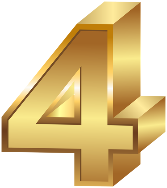 This png image - Four Gold Number Transparent Image, is available for free download