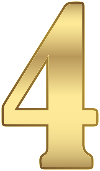 This png image - Four Number Gold Transparent Image, is available for free download