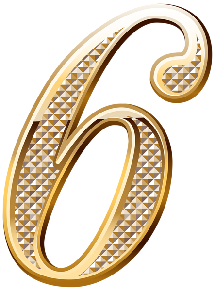 This png image - Gold Deco Number Six PNG Clipart Image, is available for free download