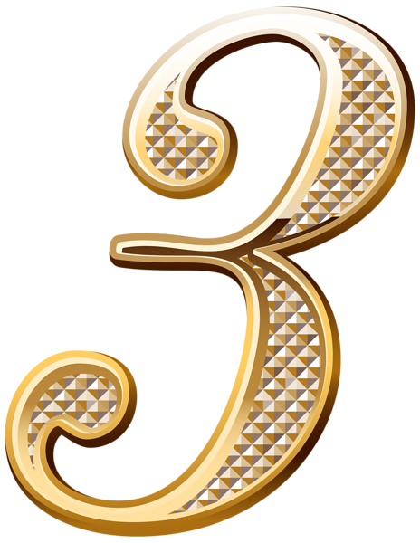 This png image - Gold Deco Number Three PNG Clipart Image, is available for free download