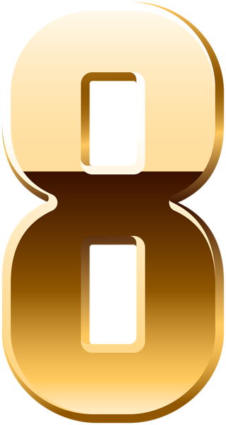 This png image - Gold Number Eight PNG Clip Art.png, is available for free download