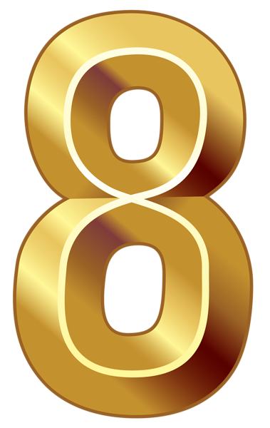This png image - Gold Number Eight PNG Clipart Image, is available for free download