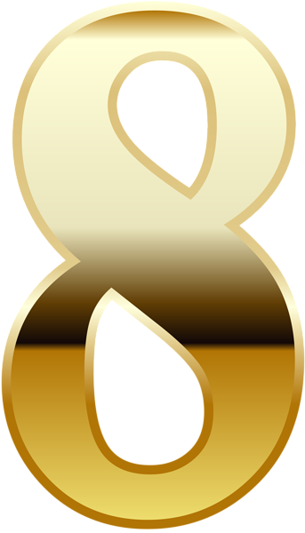 This png image - Gold Number Eight PNG Image, is available for free download