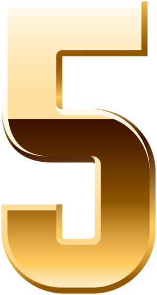 This png image - Gold Number Five PNG Clip Art.png, is available for free download