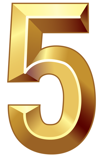 Gold Number Five PNG Clipart Image | Gallery Yopriceville ...