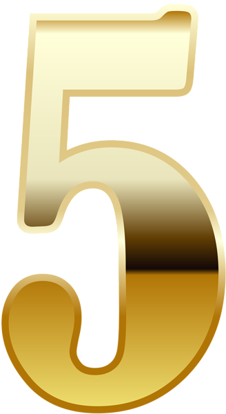 This png image - Gold Number Five PNG Image, is available for free download