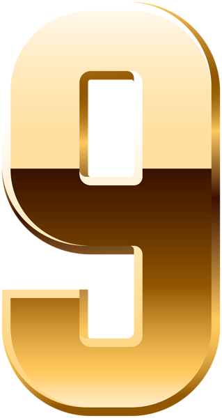 This png image - Gold Number Nine PNG Clip Art.png, is available for free download