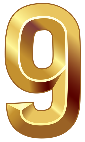 This png image - Gold Number Nine PNG Clipart Image, is available for free download