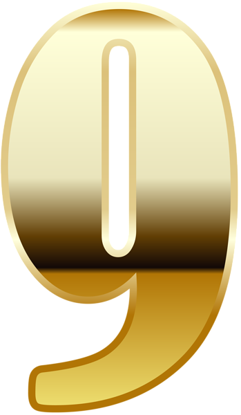 This png image - Gold Number Nine PNG Image, is available for free download