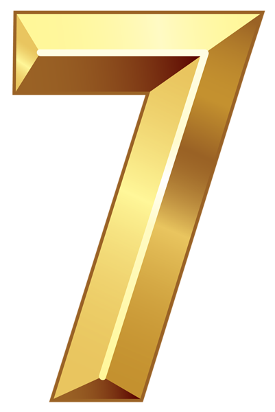 This png image - Gold Number Seven PNG Clipart Image, is available for free download
