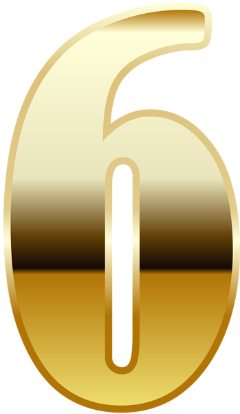 This png image - Gold Number Six PNG Image, is available for free download
