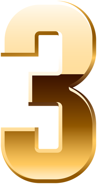 This png image - Gold Number Three PNG Clip Art.png, is available for free download
