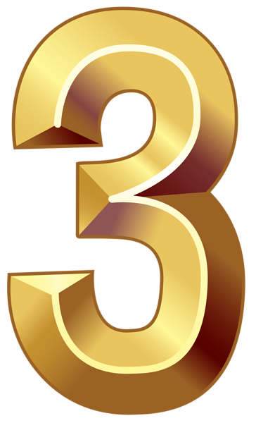 This png image - Gold Number Three PNG Clipart Image, is available for free download