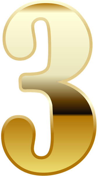 This png image - Gold Number Three PNG Image, is available for free download