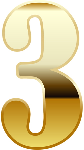 Gold Number Three Png Image