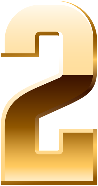 This png image - Gold Number Two PNG Clip Art.png, is available for free download