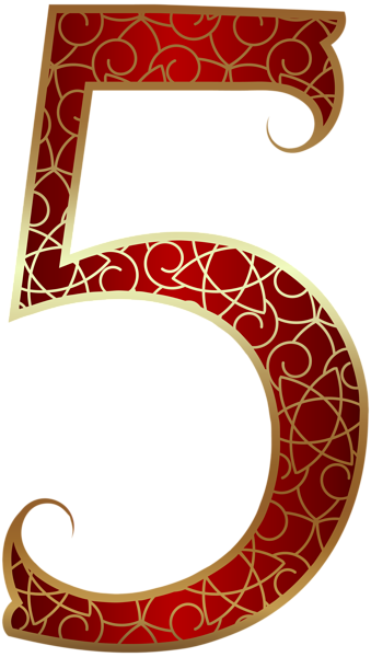 This png image - Gold Red Number Five PNG Clip Art Image, is available for free download
