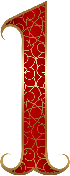 This png image - Gold Red Number One PNG Clip Art Image, is available for free download