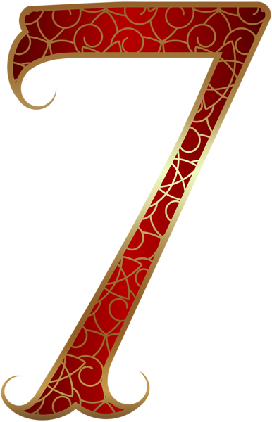 This png image - Gold Red Number Seven PNG Clip Art Image, is available for free download
